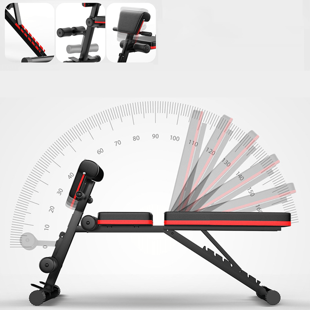 Multifunctional 5-In-1 Foldable Exercise Bench 7 Gears Adjustable AB Abdominal Training Fitness Weight Bench Max Load 350Kg - MRSLM