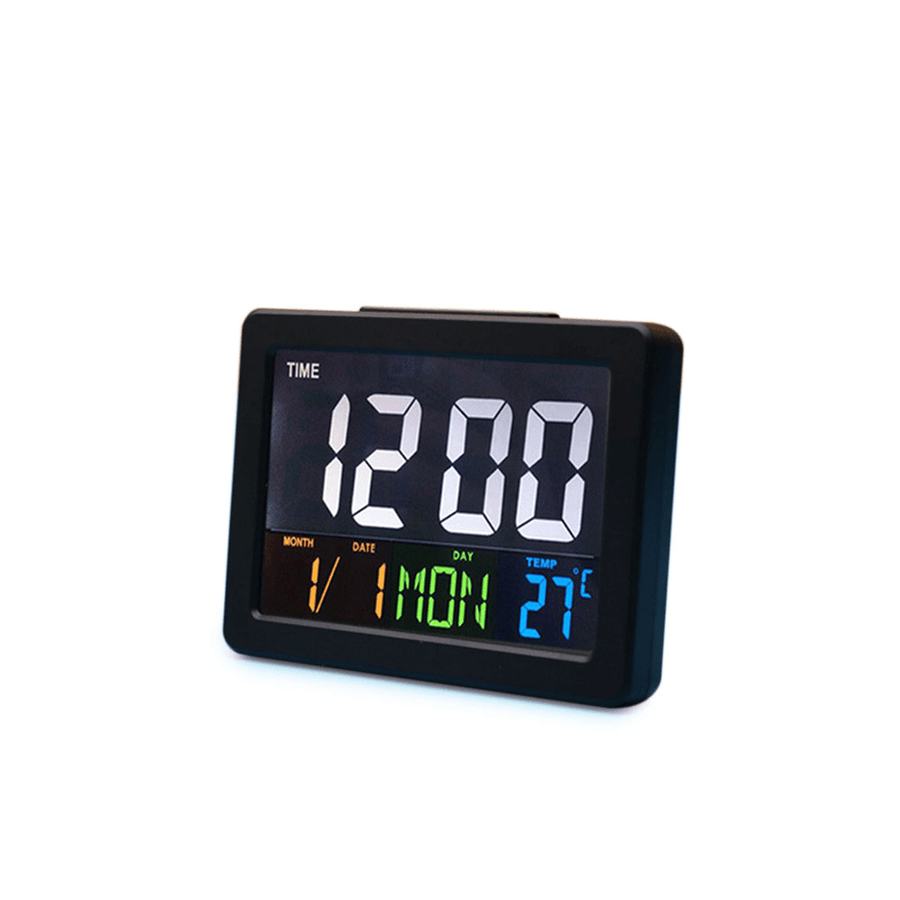 Calendar Multifunction Gift Home Temperature Clock LCD Display Desktop Electronic Digital LED Large Alarm Clock - MRSLM