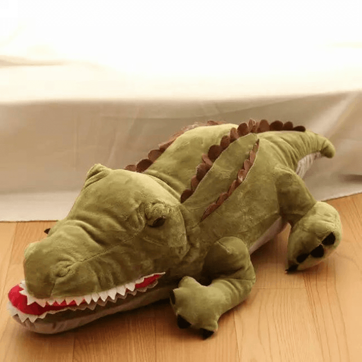 55Cm Cute Cartoon Plush Green 3D Crocodile Shape Warm Hand Pillow Kids Toy Creative Gift - MRSLM