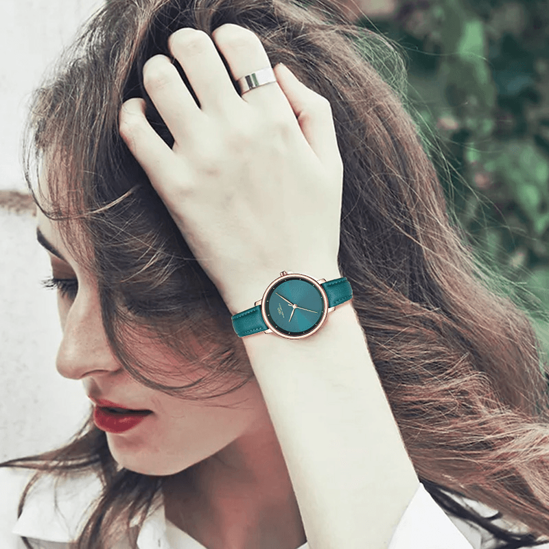 IBSO 6606 Simple Design Ladies Wrist Watch Business Style Leather Band Quartz Watch - MRSLM