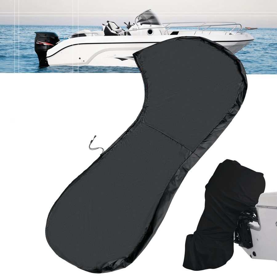 420D Oxford Outboard Engine Boat Cover Waterproof Dust-Proof Protector Cover for 6-15HP Boat Motors - MRSLM
