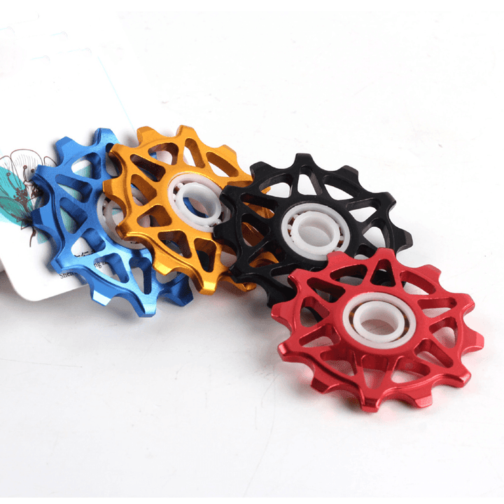 Qikour Bicycle Bike Rear Derailleur Ceramic Guide Pulley 12T Positive and Negative Tooth Guide Wheel Cycling Bike Ceramics Bearing Guide Pulley - MRSLM