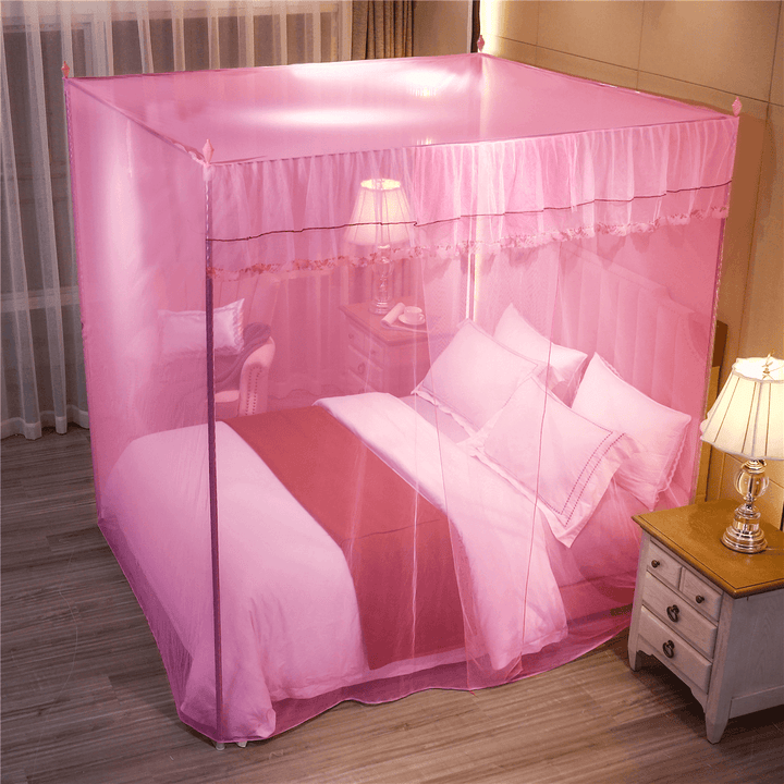Mosquito Net 4 Corner 180*200CM Big Bed Canopy Home Bedding Lace Elegant - MRSLM