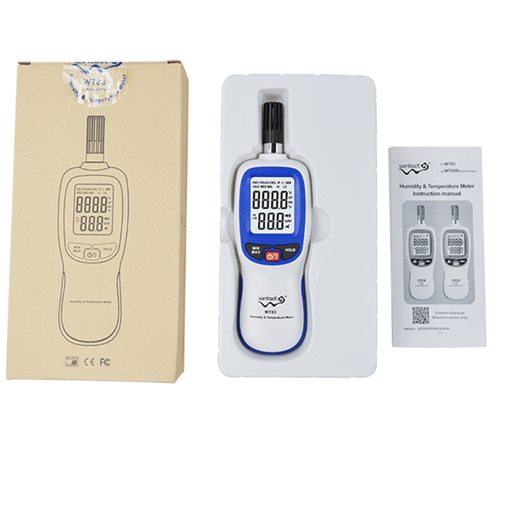 Wintact WT83 WT83B Bluetooth Digital Temperature Humidity Meter Thermometer Hygrometer Dew Point & Wet Bulb Temperature Measurement - MRSLM