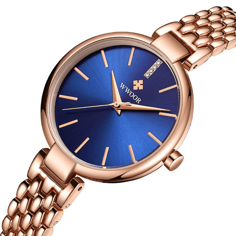 WWOOR 8865 Fashionable Ladies Dress Wrist Watch Gift Clock Quartz Watch - MRSLM