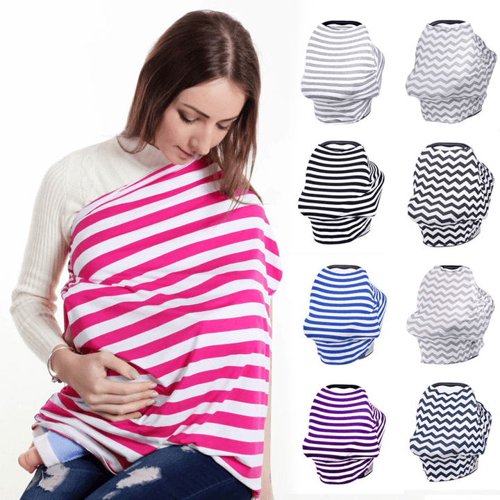 Cotton / Milk Silk 5 In1 Baby Feeding Cover Nursing Scarf Breastfeeding Cover - MRSLM