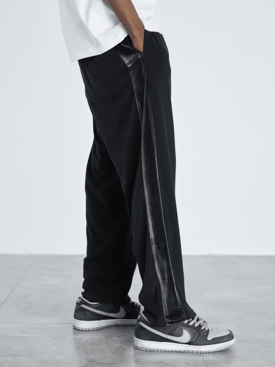 Terry Cloth Stitching Velvet Loose Trendy Casual Pants - MRSLM