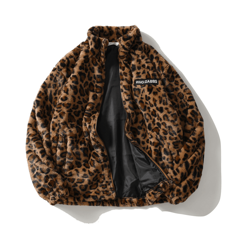 Leopard Print Long Sleeve Jacket Fashion Brand Loose Hip Hop Top - MRSLM