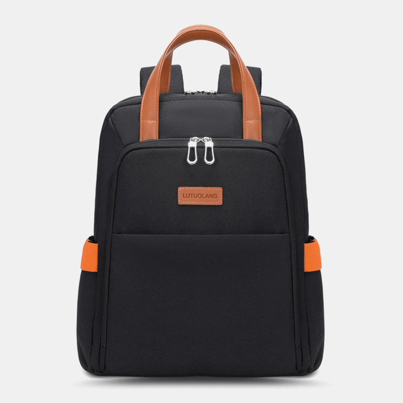 Women Oxford Multi-Pocket Hidden Shoulder Strap Design Backpack Waterproof Wear-Resistant 14 Inch Laptop Bag - MRSLM