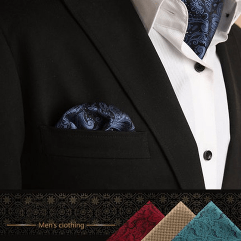 Fashion Handkerchief for Men Suit Western Style Dot Men Paisley Pocket Square Tie Handkerchiefs - MRSLM