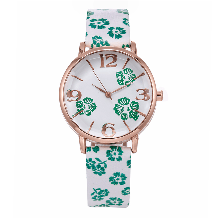 Deffrun Retro Style Flower Printed Women Wrist Watch Chinese Style Quartz Watches - MRSLM