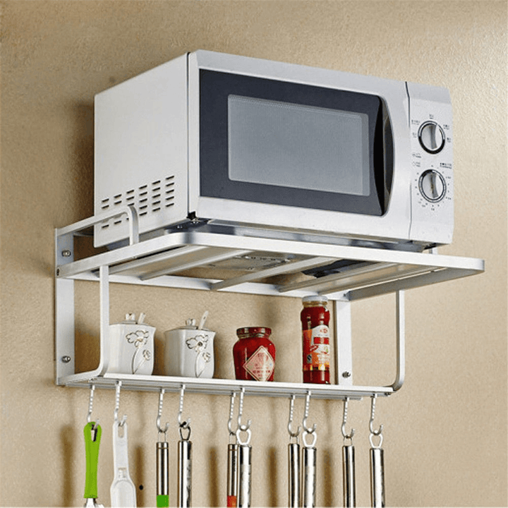 550X385X245Mm Hanging Microwave Oven Stand Storage Rack Shelf Space Saving Kitchen Bracket Frame - MRSLM