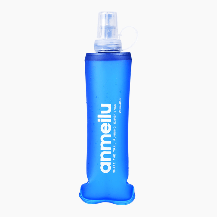 ANMEILU 500ML Frosted TPU Outdoor Sports Running Cycling Soft Water Bag with Straw Folding Portable Soft Water Bottle - MRSLM