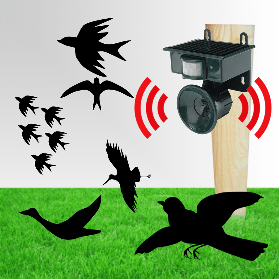 Outdoor Solar PIR Sensor Pest Repeller Animal Repeller Bats Bird Dogs Scarer - MRSLM