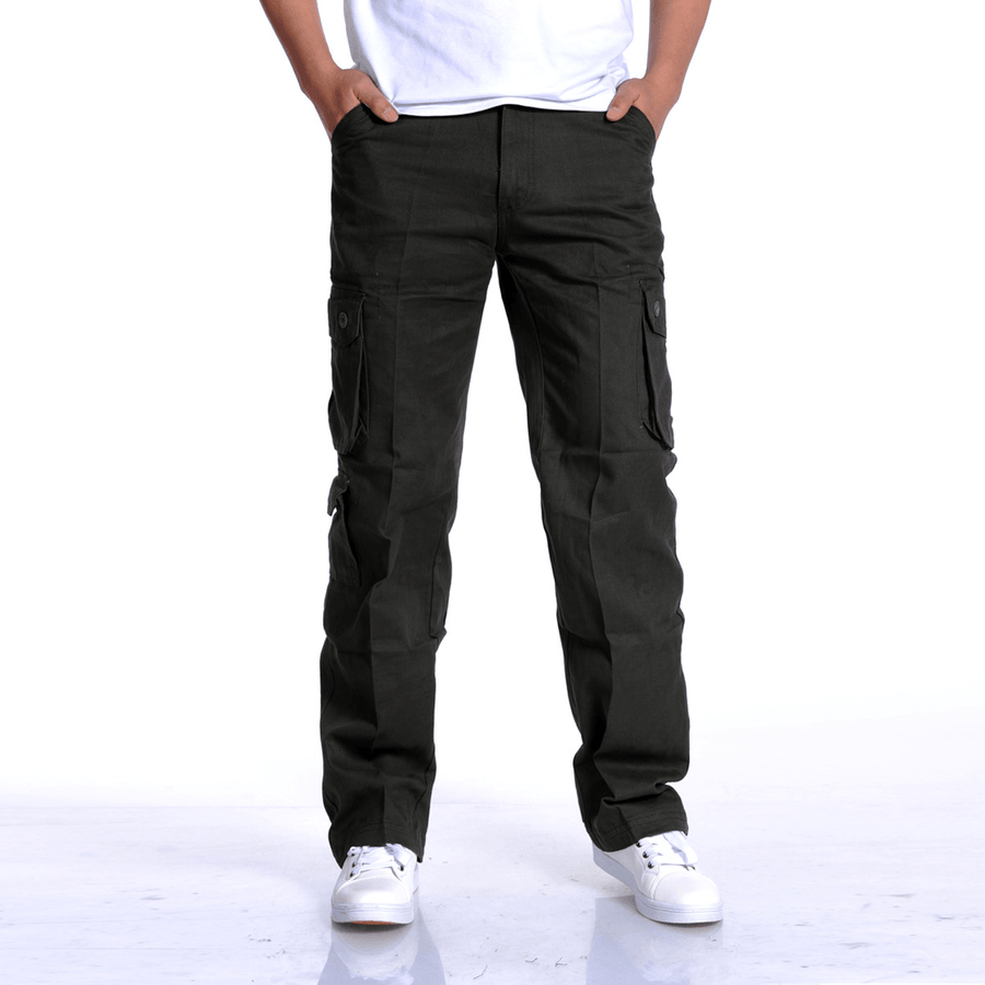 Men'S Casual Sports Multi-Pocket Loose Long Pants - MRSLM