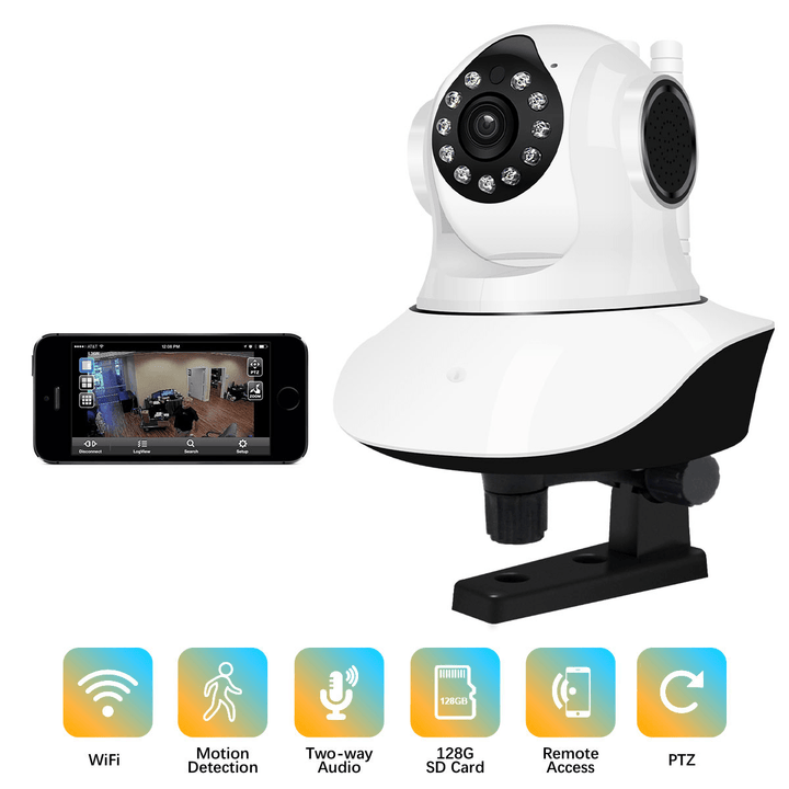 Jooan C6C HD 1080P WIFI IP Camera 11 LED PT 360° Built-In Antenna IP Camera Moving Detection Two-Way Audio Baby Monitors - MRSLM