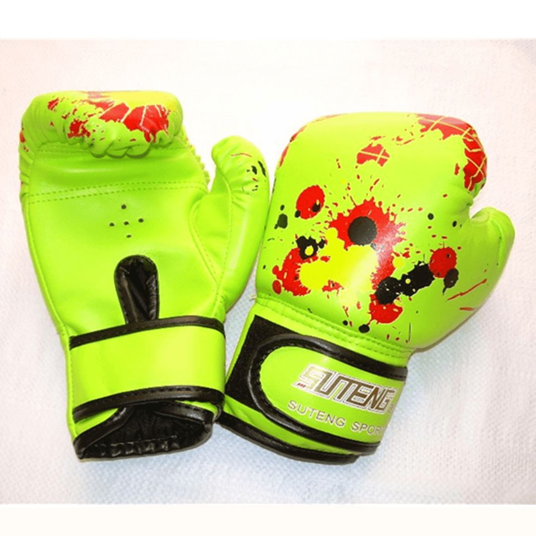 1 Pair Kids Boxing Gloves Punching Bag Training Thai Muay Kickboxing Sparring Gloves for 3-12 Years Old - MRSLM