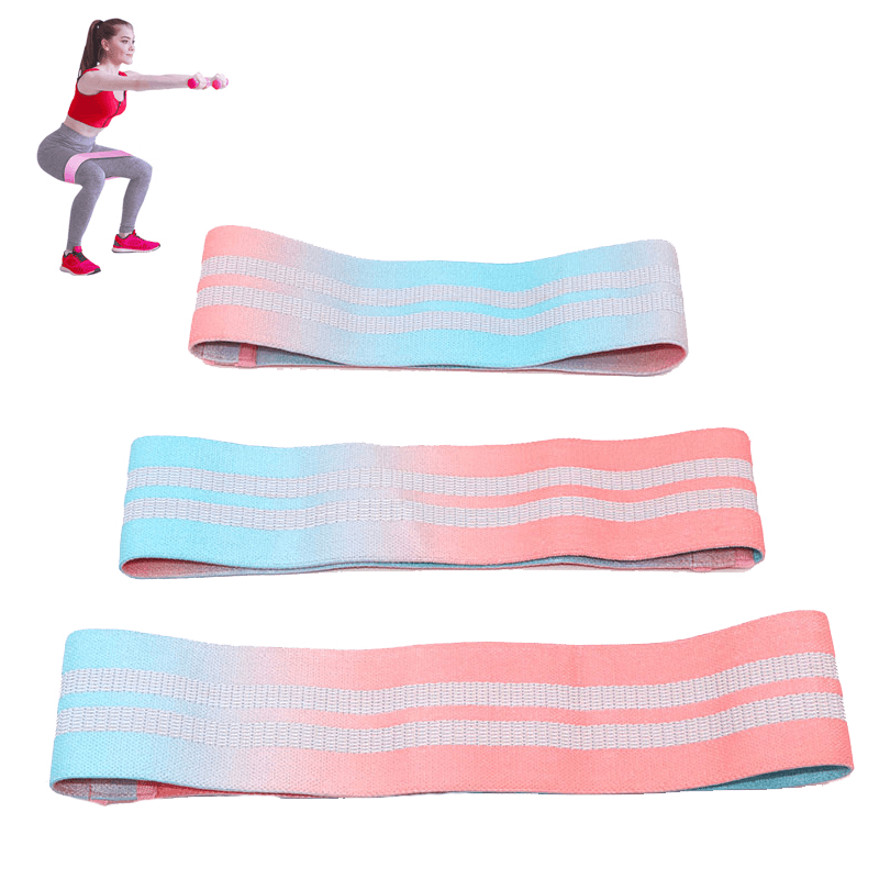 1PC Gradient Color Hip Training Resistance Band Home Fitness Yoga Belt Legs Muscle Elastic Band Exercise Tools - MRSLM