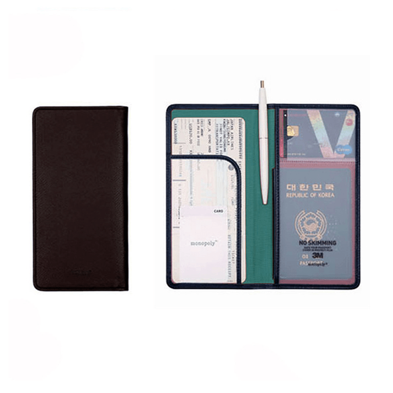 Honana HN-PB5 5 Colors Leather Passport Holder Travel Cards Case Cover Bag - MRSLM