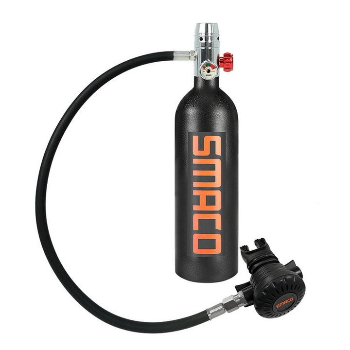 [US Direct] SMACO S400 1L Underwater Rebreather Air Oxygen Bottle with Scuba Adapter Glasses Lightweight and Portable Diving Set Equipment - MRSLM