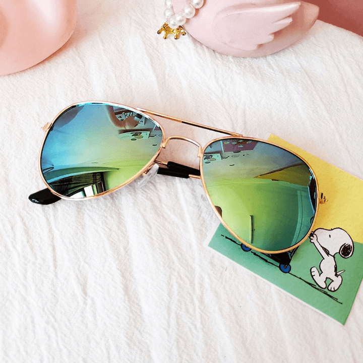 Children'S Colorful Reflective Aviator Sunglasses - MRSLM
