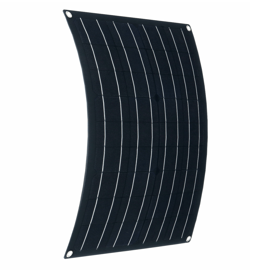 30W Waterproof Solar Panel Matte Texture Car Emergency Charger with 4 Protective Corners Dual USB+DC - MRSLM