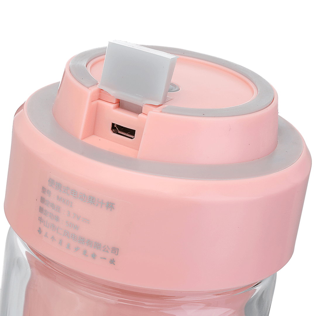 800ML Juicer Cup USB Rechargeable Portable Stirring Cup Juice Blender - MRSLM
