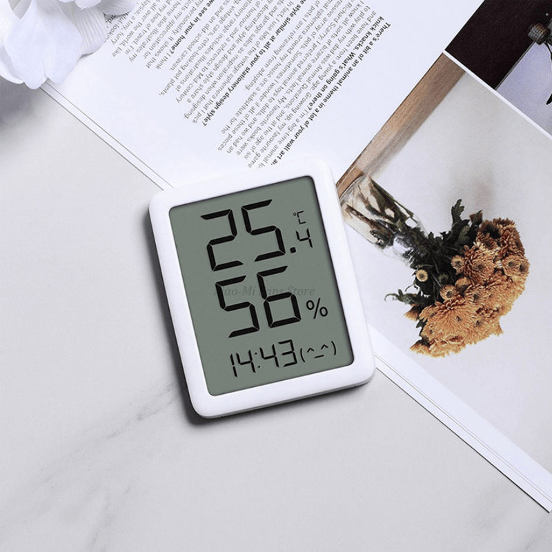 Miaomiaoce E-Ink Screen LCD Large Digital Display Thermometer Hygrometer Clock Temperature Humidity Sensor From - MRSLM