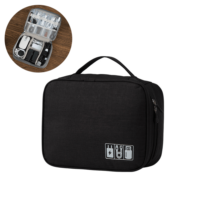 18X24X9Cm Digital USB Cable Bag Charger Wires Zipper Storage Bag Flash Drive Digital Bag for Camping Travel - MRSLM