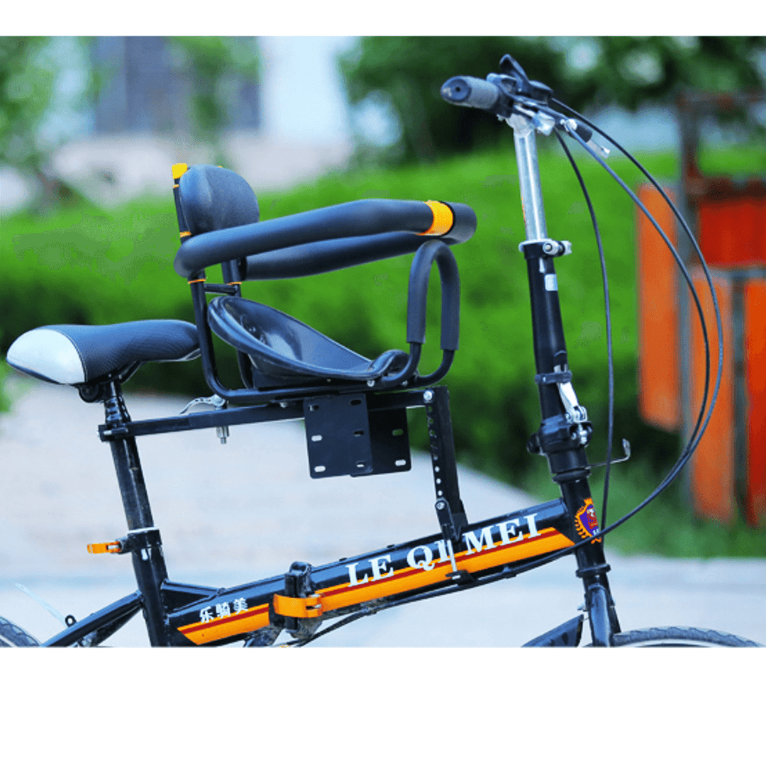 BIKIGHT Safety Child Bicycle Seat Electric Bike Front Baby Seat Kids Saddle with Foot Pedals Bicycle Pedal Straps - MRSLM