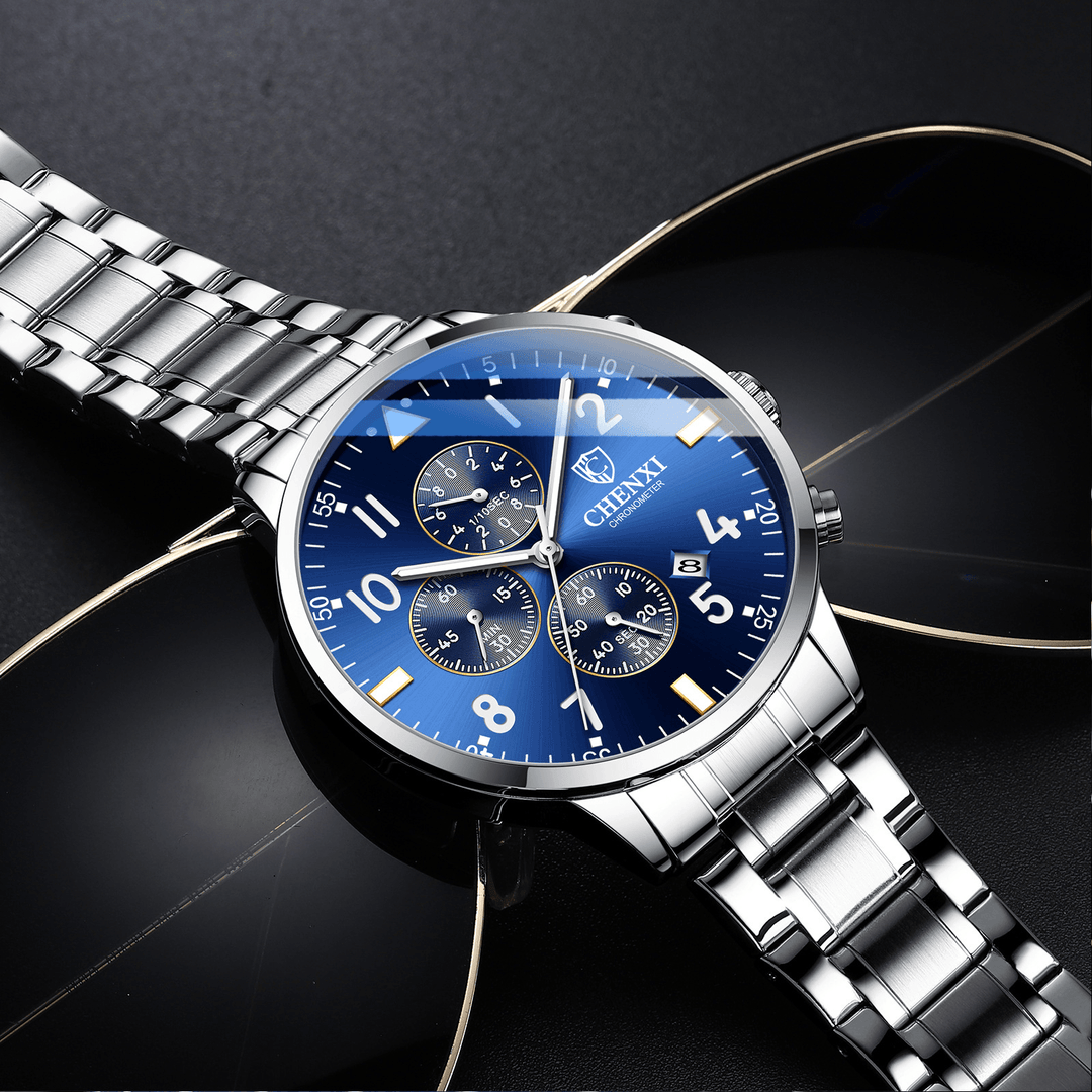 CHENXI Business Men Full Steel Quartz Wristwatch Waterproof Date Clock Alloy Men Watch - MRSLM