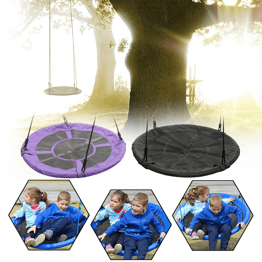 Outdoor Yard Garden Φ40Inch Children Kids Large Seat round Tree Swing Hammock Chair Indoor - MRSLM