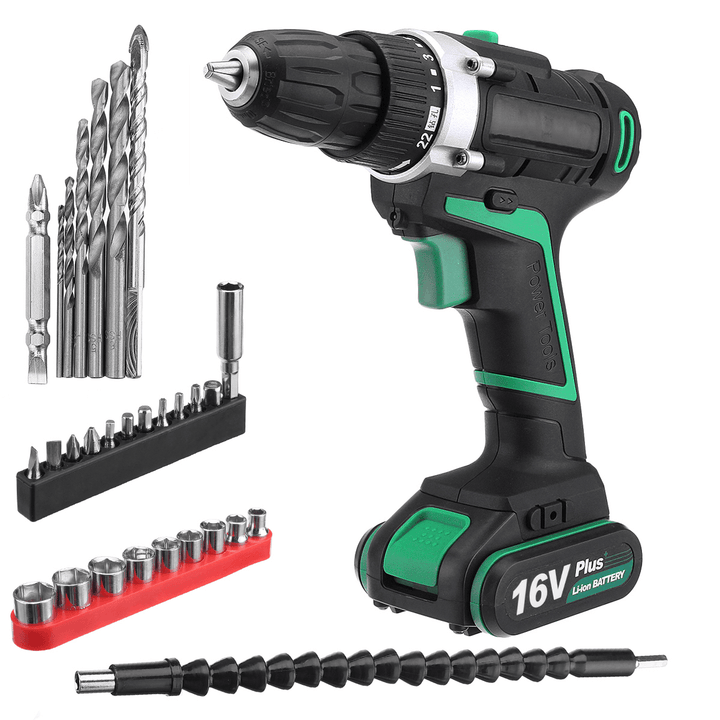 AC 100-240V Lithium Cordless Electric Screwdriver Screw Drill Driver Tool 1.5Ah 1 Charger 1 Battery - MRSLM