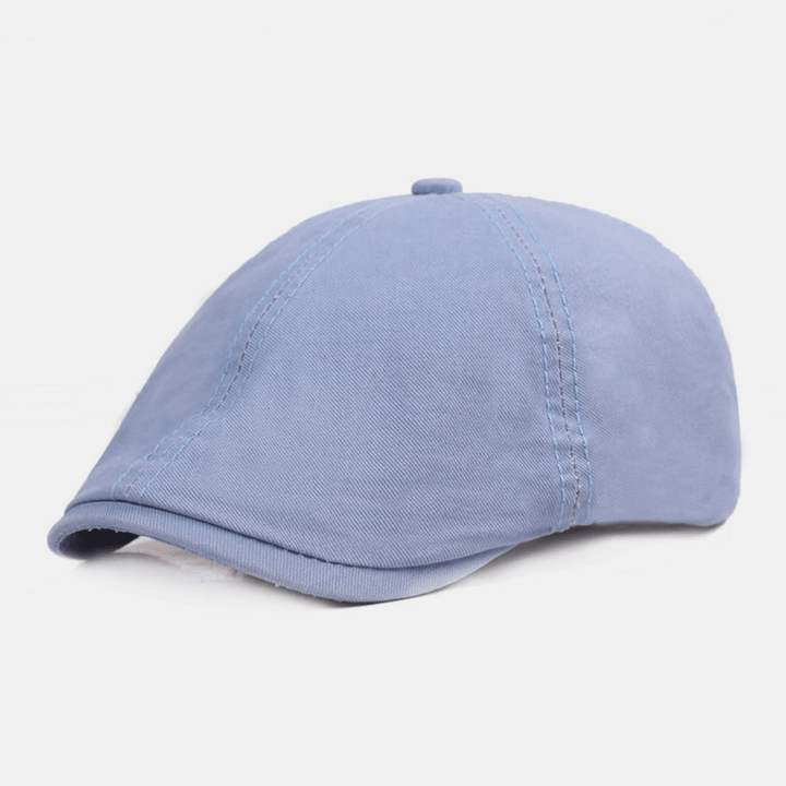 Unisex Cotton Beret Cap Solid Color Retro Adjustable Sunshade Newsboy Hat Painter Hat Octagonal Hat - MRSLM