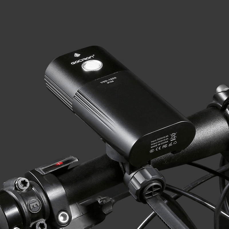 GACIRON V9D 1600LM 5000Mah Bike Headlight Aluminum Alloy IPX6 Waterproof USB Charging 5 Modes Lights Power Bank Electric Scooter MTB Road Bike Lights - MRSLM