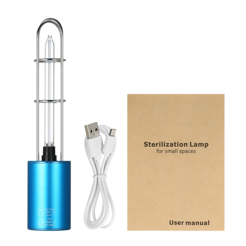Rechargeable UV Sterilizer Light & Air Purifier DC5V Ultraviolet + Ozone UV Germicidal Lamp Portable Sterilization Light for Car Kitchen Toilet Cabinet - MRSLM