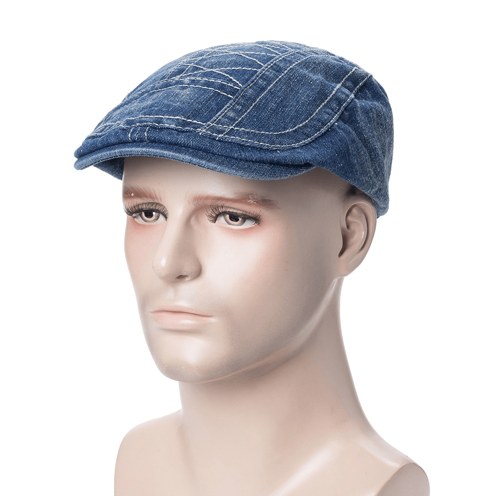 Men Women Cotton Vogue Beret Caps Sunshade Casual Outdoors Peaked Forward Hat - MRSLM