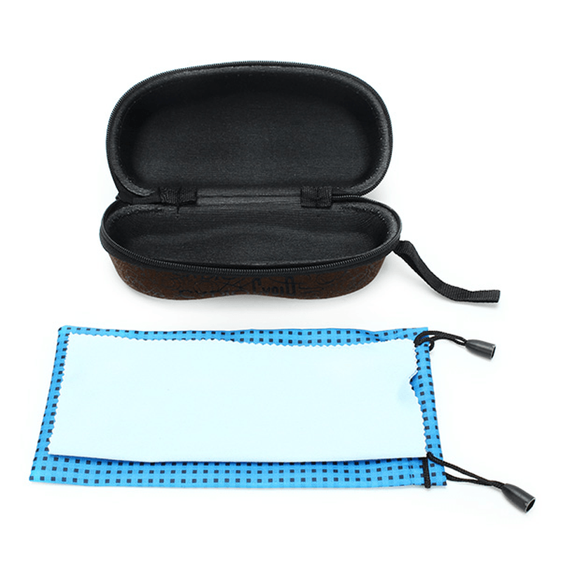 Zipper Letter Printed Glasses Box Compression Resistance Plastic Sunglasses Travel Carry Case Bag - MRSLM