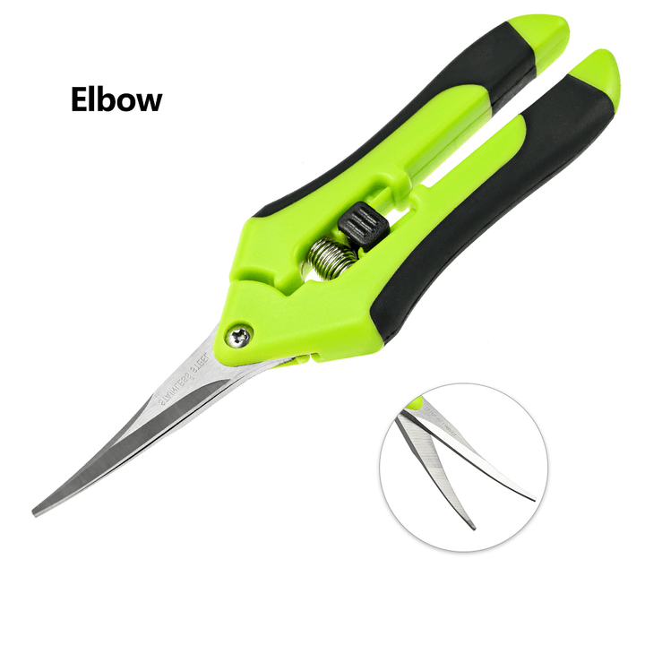 Garden Stainless Steel Pruning Shears Hand Scissors Cutter Grape Fruit Picking Weed Household Potted Branches Pruner - MRSLM