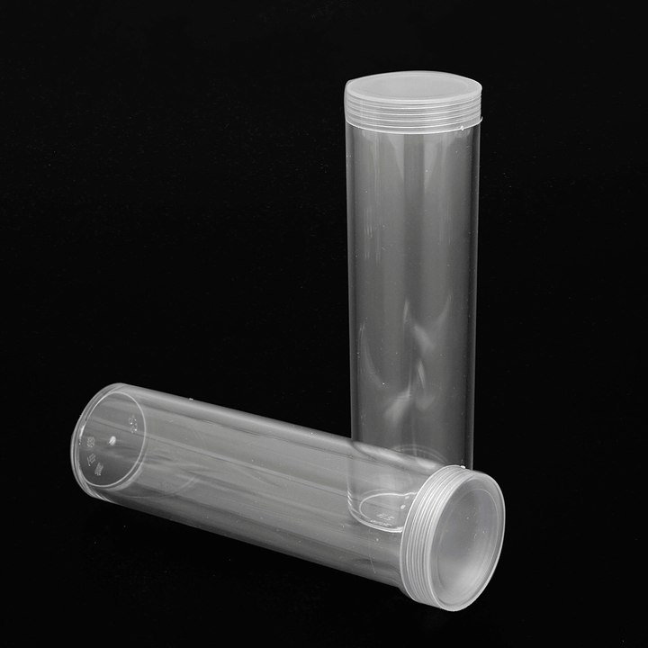 10Pcs/Set 25Mm round Clear Plastic Coin Tube Coin Holder Container for Quarter Dollar Storage Tube Screw - MRSLM