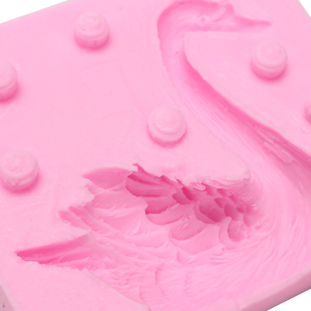 3D Beautiful Swan Fondant Silicone Mould Candle Sugar Chocolate Craft Tool - MRSLM