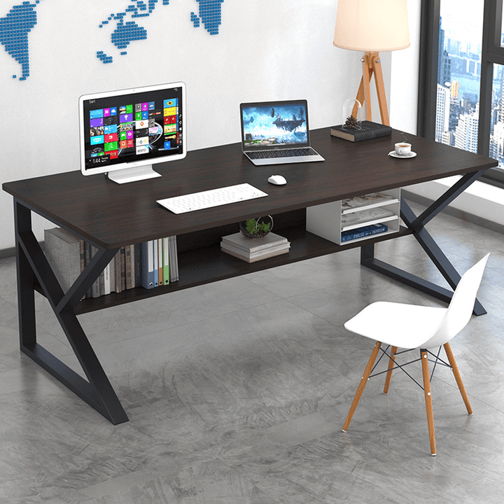 Computer Desk Student Writing Study Table Workstation Laptop Desk Game Table with Storage Shelf for Home Office Supplies - MRSLM