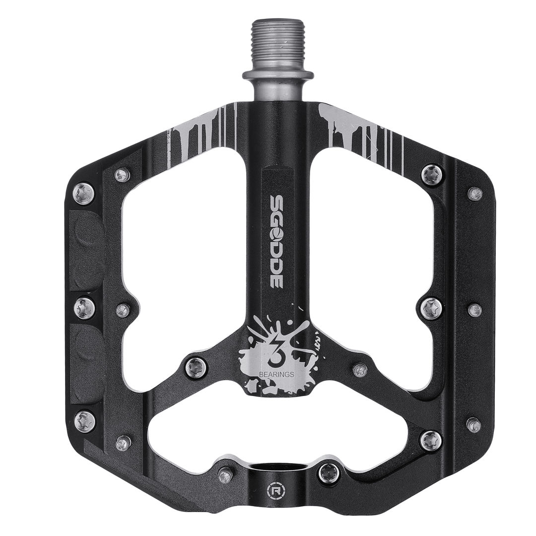 SGODDE Mountain Bike Pedals Platform Bicycle Flat Alloy Pedals Non-Slip Outdoor Cycling Flat Pedals - MRSLM