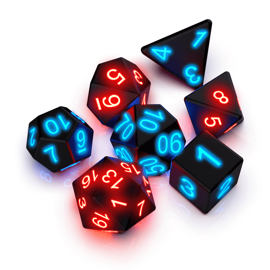 Seven Capsule Set Glowing Dice Changing Color Fluorescent Dice Interactive Toys Electronic Dice for KTV Bar Boxing Party - MRSLM
