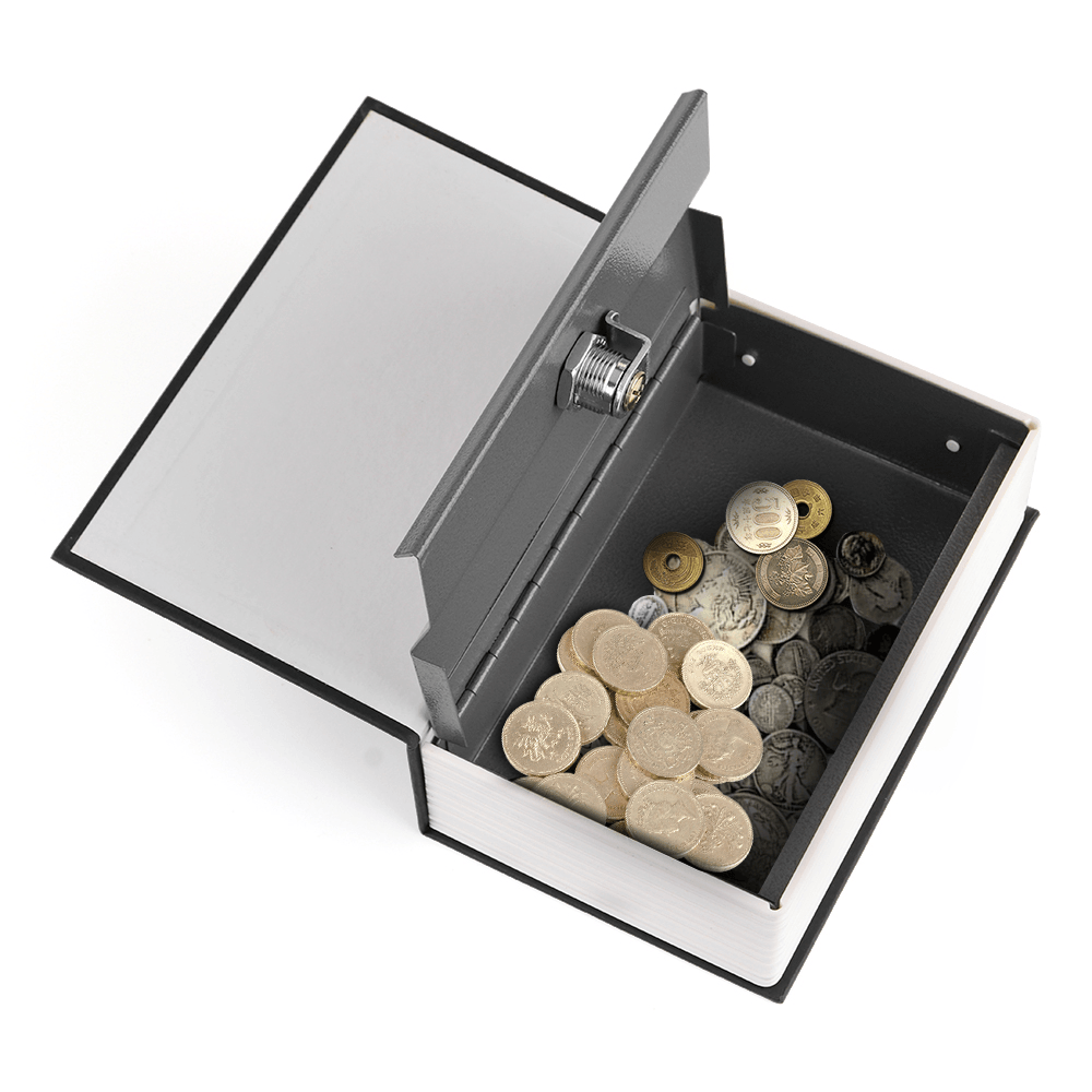 Metal Steel Cash Secure Hidden English Dictionary Money Box Coin Storage Box Secret Piggy Bank - MRSLM