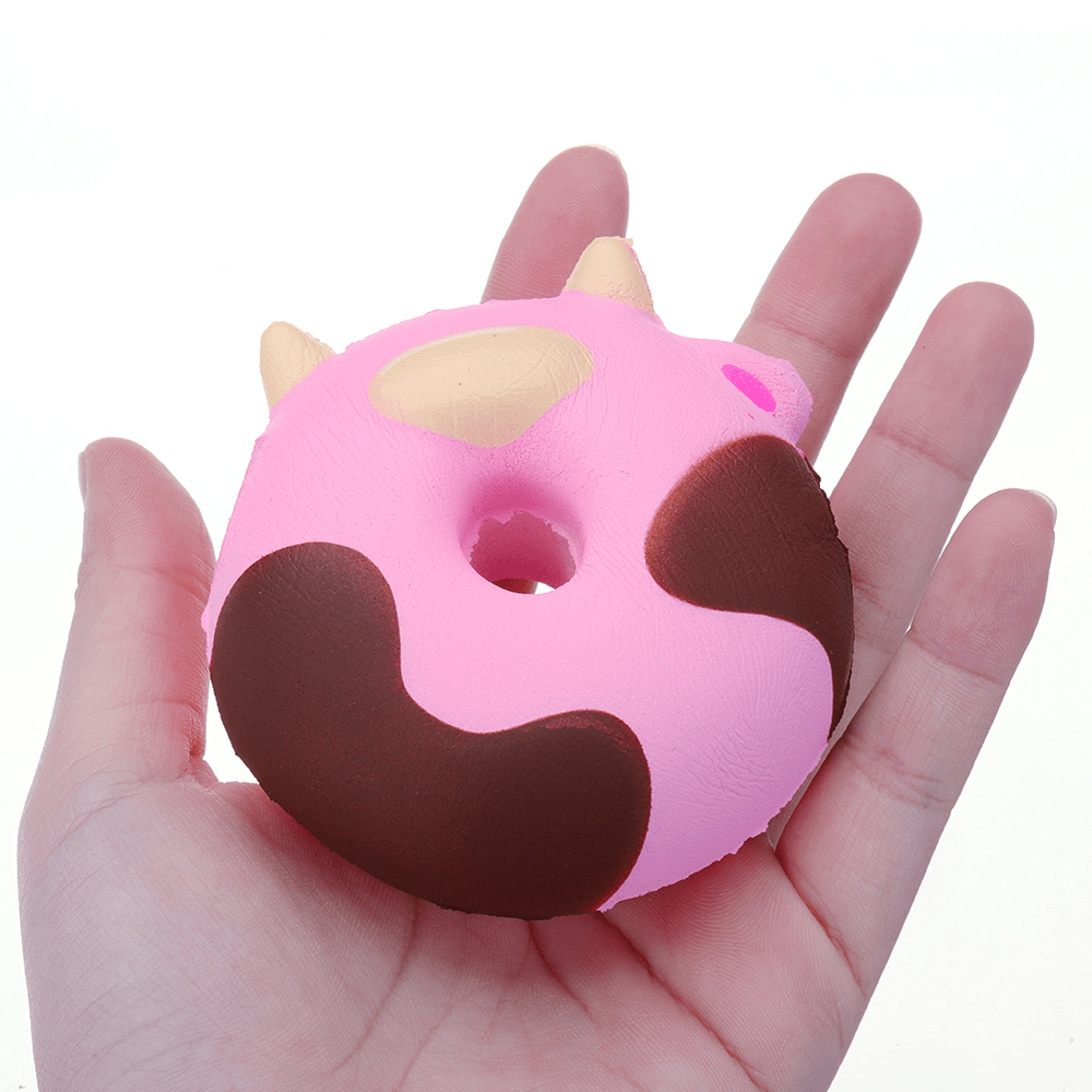 Cartoon Cow Donut Cake Squishy 8CM Slow Rising with Packaging Collection Gift Soft Toy - MRSLM