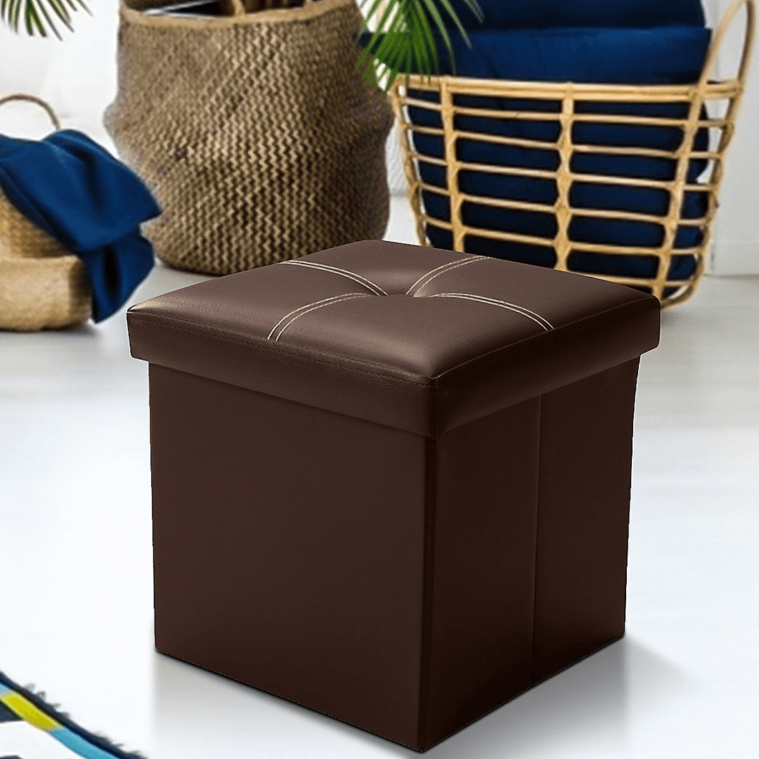 Multifunctional Storage Stool PU Leather Sofa Ottoman Bench Footrest Box Seat Footstool Square Chair Home Office Furniture - MRSLM