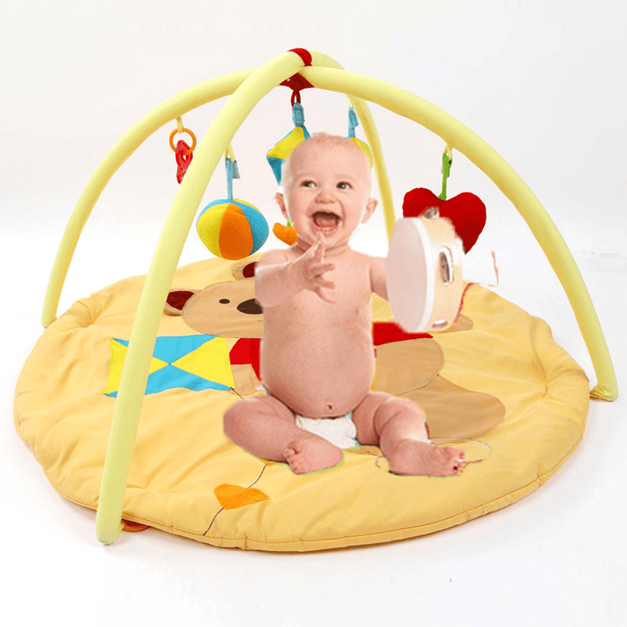 Tiger / Bear Cartoon Baby Gym Play Mat Toddler Infant Lay & Fun Jigsaw Hanging Rsck Toy - MRSLM