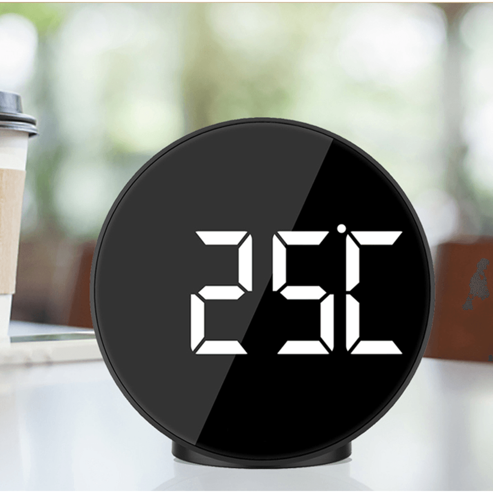 Fanju 3209 Digital Alarm Clock LED Voice Control Night Mode Large Time Temperature Home Decor Table Clock Wake up Light - MRSLM
