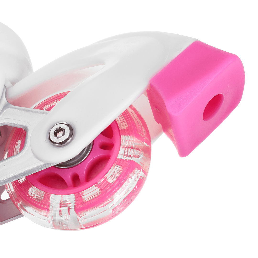 3 Sizes Adjustable Inline Skates Set with LED Flashing Wheels Safe Roller Light up Illuminating Wheels Beginner Skates Roller with Protective for Adult＆Kids - MRSLM